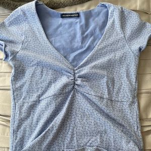 Blue and white floral brandy shirt